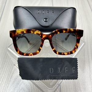 Diff Eyewear Carson AB-SG39P Brown Tortoise Sunglasses Eyewear With Case